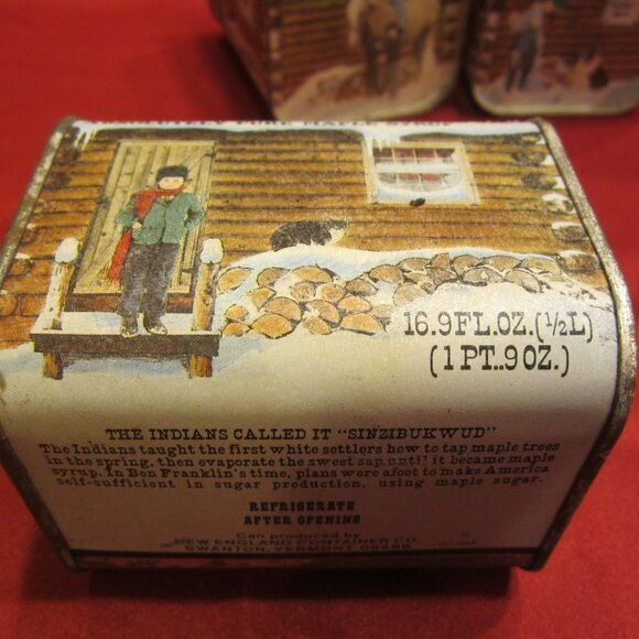 VTG 1984 TIN LOG CABIN VERMONT MAPLE SYRUP EMPTY 16.9 FL OZ CONTAINER $EACH - Picture 12 of 12